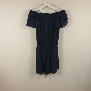 4/$25 Eclair Black Off the Shoulder Romper Size M